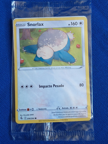 Snorlax Basico Pokémon No. 143 206/264 Nintendo 2021 Sobre