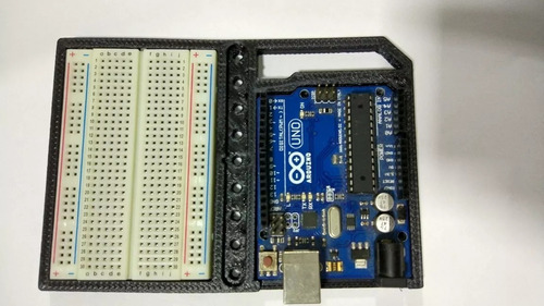 Case Em Pla P/ Arduino Uno R3 + Protoboard 400 Pts