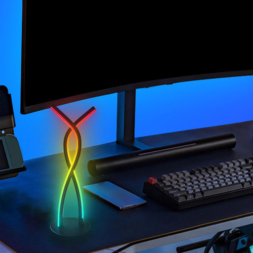 * Lámpara De Mesa Rgb, Tira De Luz Ambiental Con Control