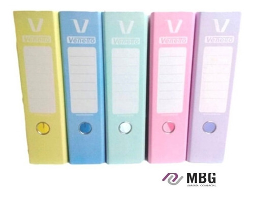 Imagen 1 de 4 de Biblioratos A4 Colores Pasteles 1ra Calidad Por 5 Unidades