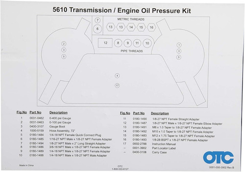 Imagen 5 de 6 de Manómetro Para Presión De Aceite Motor Y Transmisión | Otc