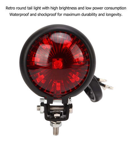 Freno De Luz Trasera Led Redondo Retro Para Motocicleta