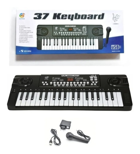 Organeta, Teclado Electrónico 37 Teclas Usb + Micrófono