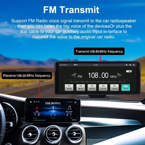 Estéreo 10.26in Portátil, Inalámbrico Android Auto Y Carplay