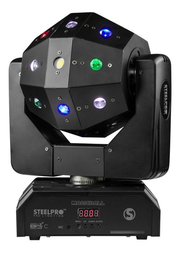 Imagen 2 de 6 de Cabeza Movil Led + Laser Beam Steelpro Magic Ball