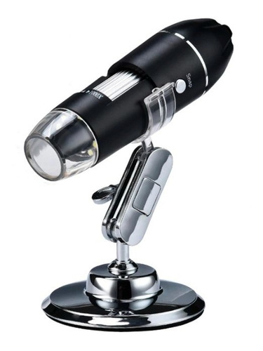 Microscópio Zoom 1600x Cam 2.0 Mp Profissional Digital Usb Cor Preto