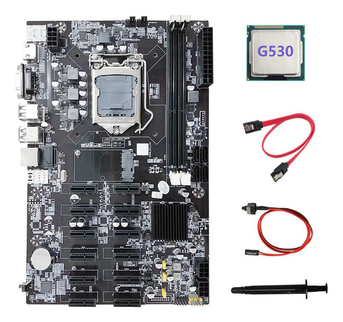 Placa Madre B75 Eth Mining, 12 Unidades Pcie, Cpu G530, Cabl