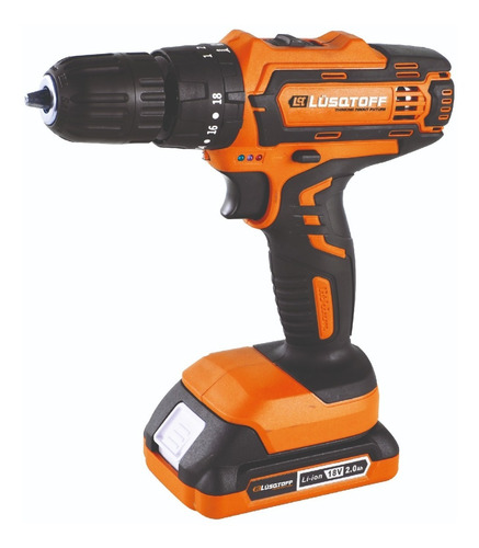 Imagen 5 de 10 de Taladro Atornillador Percutor Lusqtoff 18v 2 Bat Inalambrico