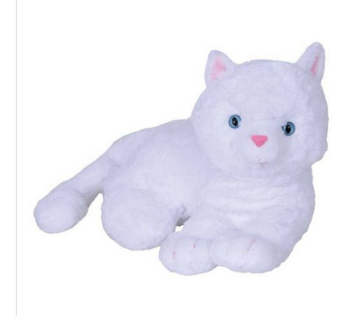 Gata Branca De Pelúcia 34 Cm Gatinha - Lovely Toys