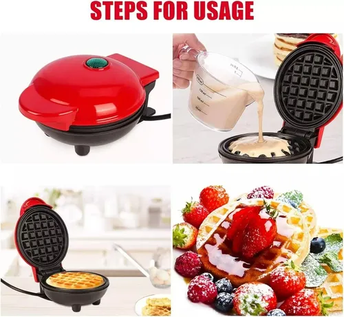 Mini Waflera Repostería Eléctrica Redonda Wafles 350w