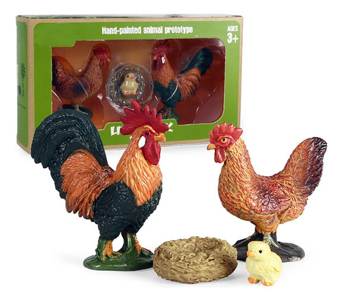 Figuras De Aves De Granja: Gallo, Gallina, Pollo, Modelos De