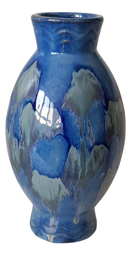 Vaso Decoração Cerâmico Azul K149