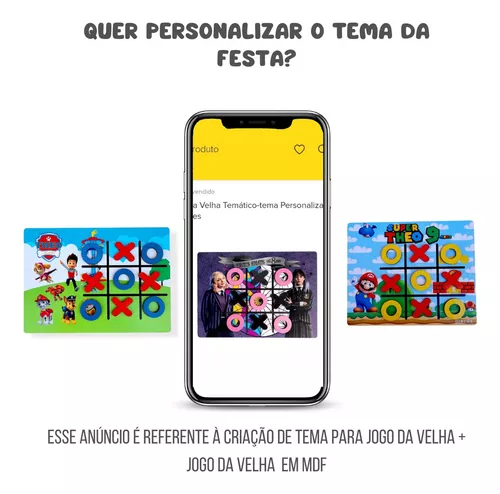 Jogo Da Velha Temático-tema Personalizado 35 Unidades