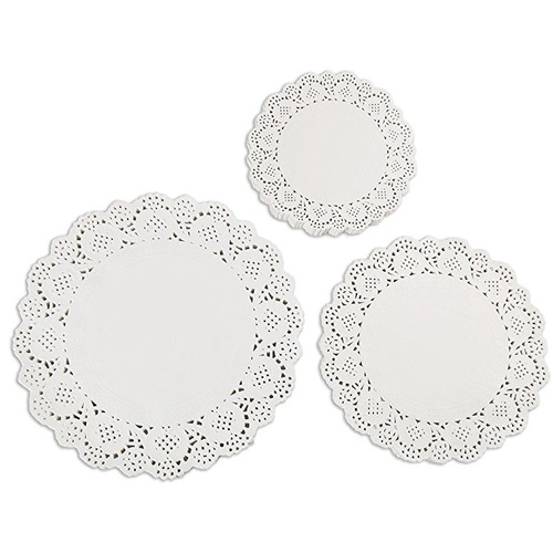 Decora 180 Piezas Redondas Blanca Tapetes De Encaje De Papel