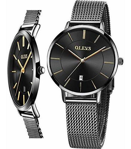 Relojes Ultra Thin Small Negro, Vestido De Las Señoras Reloj