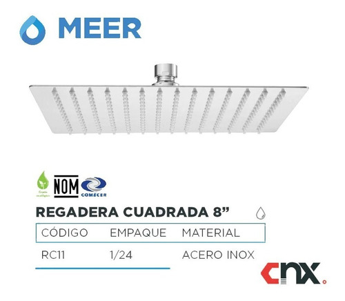 Regadera Cuadrada Baño Lujo 6 Meer