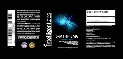 Intelligent Labs 5-mthf Metilfolato 5mg 60 Cápsulas