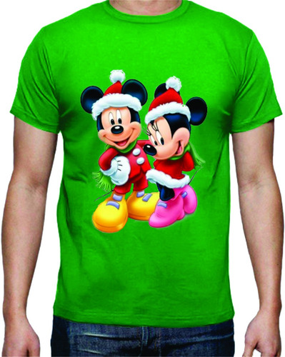 Camisetas Navideñas Mickey Mouse  Y Minnie Navidad 