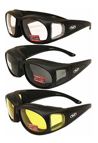 Tres (3) Pares De Motocicleta Gafas De Seguridad Se Coloca S