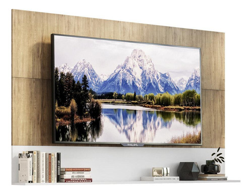 Painel Com Suporte Tv 65 Amsterdã Up Multimóveis V3656 Cor Rustic/Branco