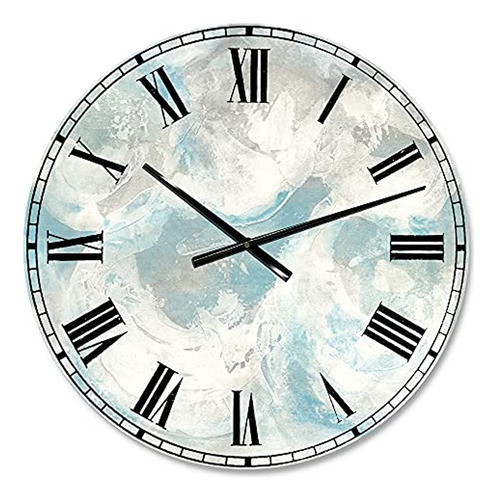 Designq 'pale Blue Shade Iv' Reloj De Pared Costero Para El 