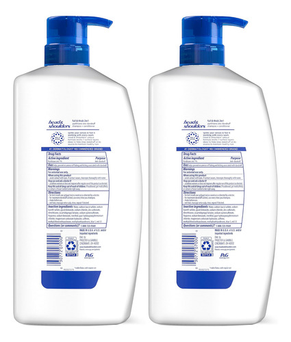 ChampĂș Y Acondicionador Anticaspa 2 En 1 De Head & Shoulders