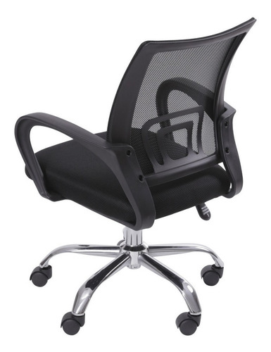 Imagen 4 de 4 de Silla de escritorio BoxBit 3310 base de polipropileno ergonómica negra con tapizado de mesh y poliéster