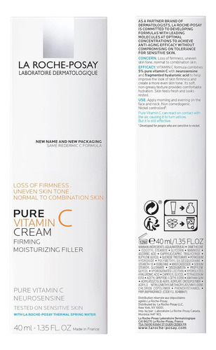 Crema Antiarrugas La Roche-posay Pure Vitamin C Light 40 Ml Normal A Sensible Día/noche