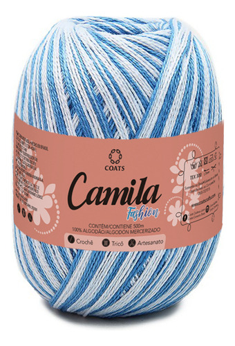 Linha Camila Fashion Mesclada Coats - 100% Algodão 150g 500m Cor 05090 - Azul Claro/turquesa