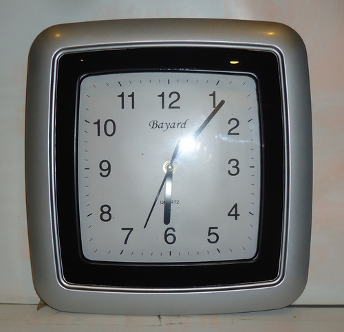 Reloj Analogico Pared Para Colocar Bayard Gris Blanco (Usado)