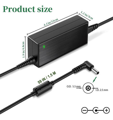 Convertidor Adaptador 24vcc 2.5a 100-240vca Con 11 Puntas