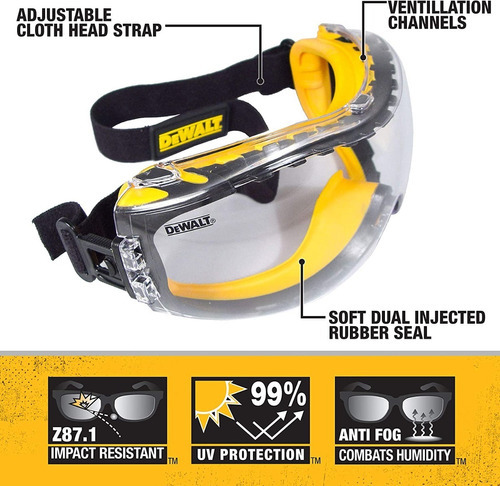 Gafas De Seguridad Antiniebla Lente Transparente Doble Molde