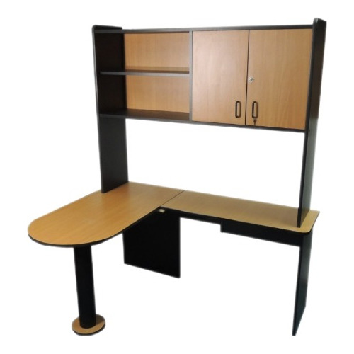 Escritorio Mueblesofial Peninsula 165x120x195 Madera/negro