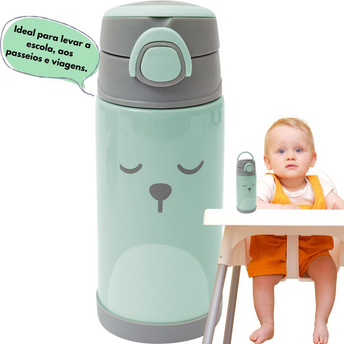 Imagem 8 de 8 de Garrafa Térmica Infantil Criança P/ Água Suco Inox Envio 24h