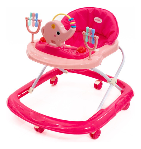 Andador Caminador Para Bebe Elefante Rainbow Color Rosa