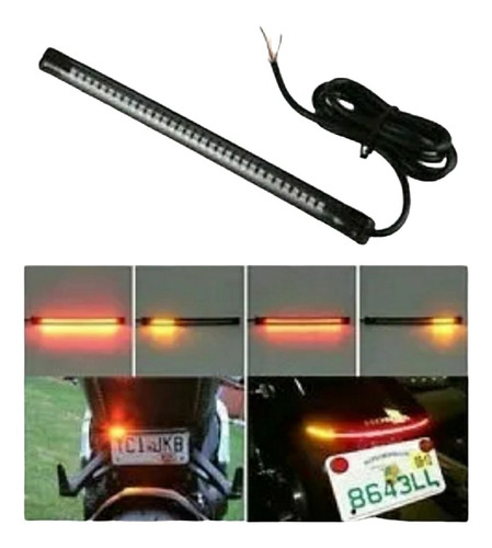 Stop Luz Led Y Cruce Flexible Moto 48 Led, Auto Adhesivo