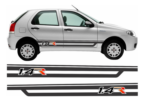 Adesivo Faixa Lateral Fiat Palio 1.4r Larga Imp93