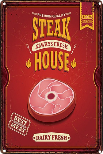 Anuncio Poster Lamina Cartel Steak House Mejor Carne