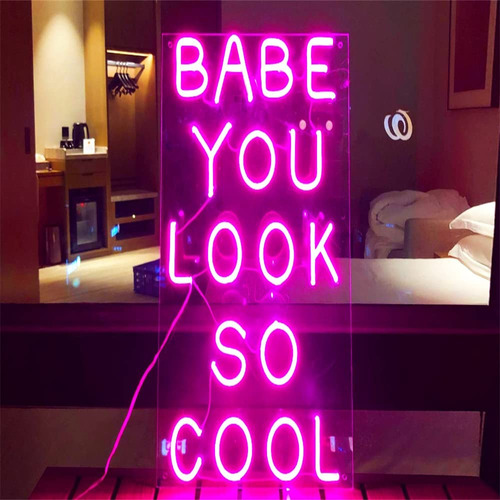 Letrero Led Neon Para Decoracion Pared Palabra Luminosa Babe