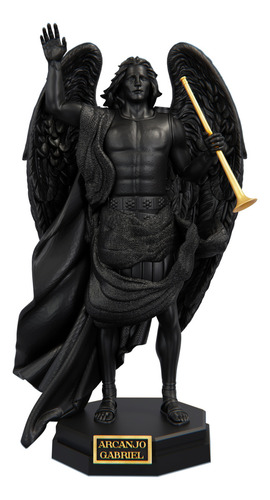 Estátua São Gabriel Arcanjo Mensageiro - Coleção Sublime Cor Cor Aurum Noctis