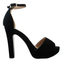 Comprar Damita Zapatilla Tacon Gamuza Negro Mujer 74328