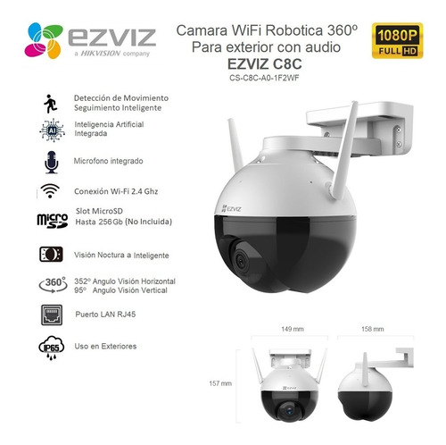 Imagen 3 de 6 de Camara Robotica Interior Ezviz Wifi Ip 1080p 360º C6n
