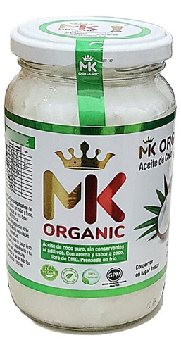 Aceite De Coco Extra Virgen X 360 Cc -  Mk Organic