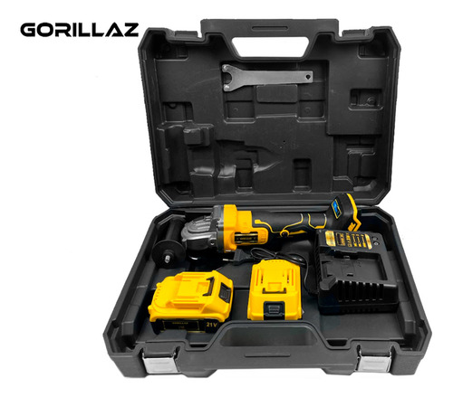 Esmerilhadeira Lixadeira Angular 2 Baterias 21v 4.1/2 Com Maleta Acessórios E Discos De Corte110/220v Rsh24k Rishon