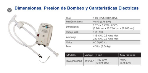 Bomba Flojet Para Refrigerador O Dispensador De Agua Bw-5000