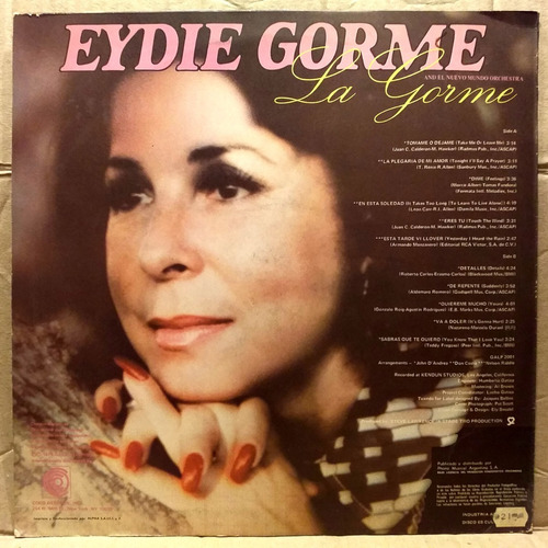 Eydie Gorme - La Gorme - Lp Vinilo Año 1976