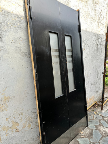 Puerta Vaivén Doble Hoja C Visor 2.20x235 Industrial Leer ! Negro (Usado)
