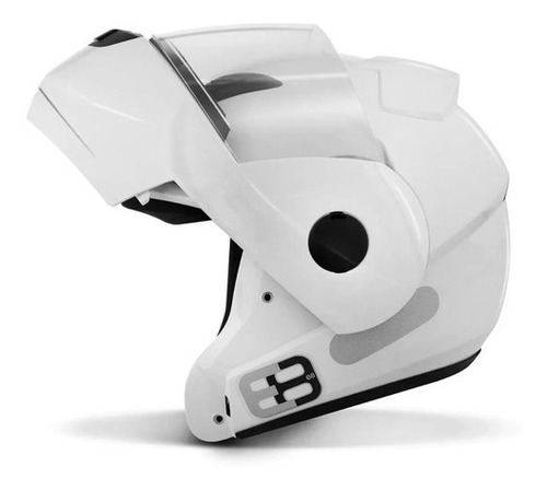 Capacete Robocop Branco Ebf E8 Solid Escamoteavel Moto