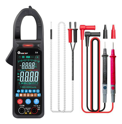 Pinza Amperimétrica Grande De Color X4 Tooltop Meter Lcd