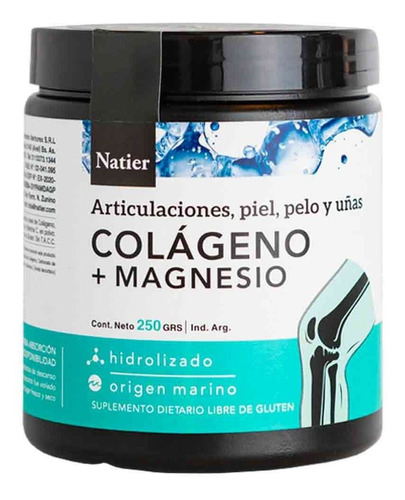 Natier Colágeno Magnesio Polvo Hidrolizado Concentrado 250g